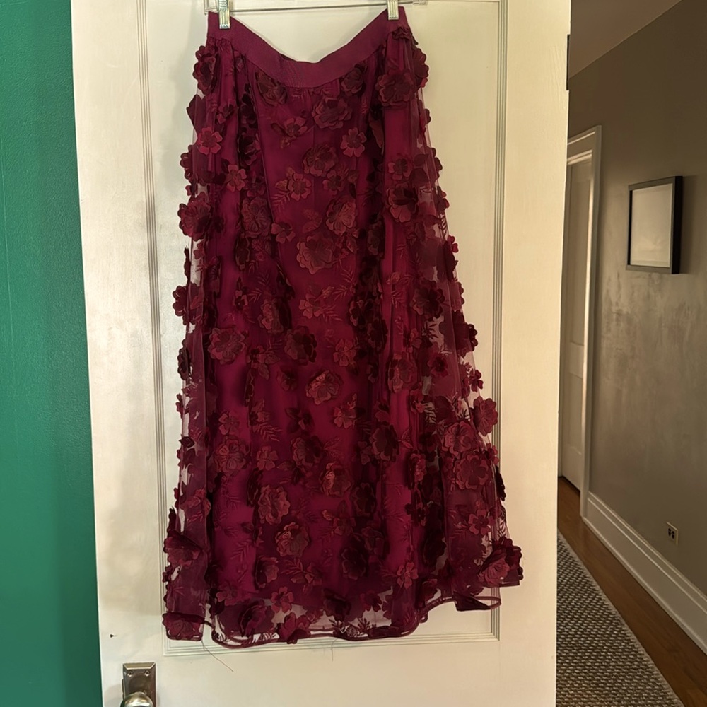 Anthropologie 3D floral maxi skirt